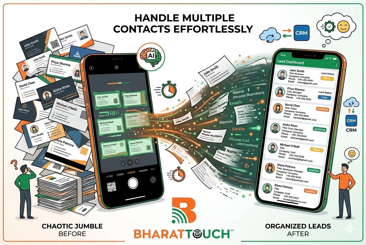 Turn Any Visiting Card into a Lead Instantly with BharatTouch AI Scanner