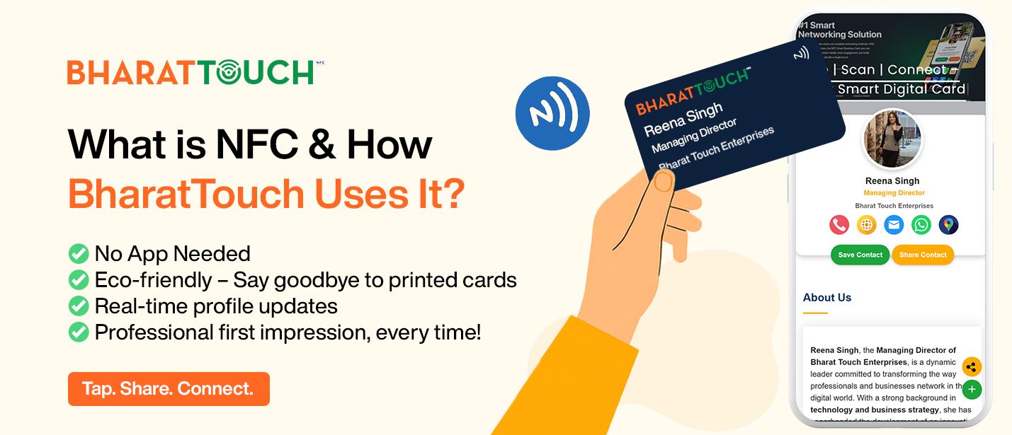 Complete Guide to Bharat Touch: From NFC Card to Smart Digital Profile and feature rich mobile app